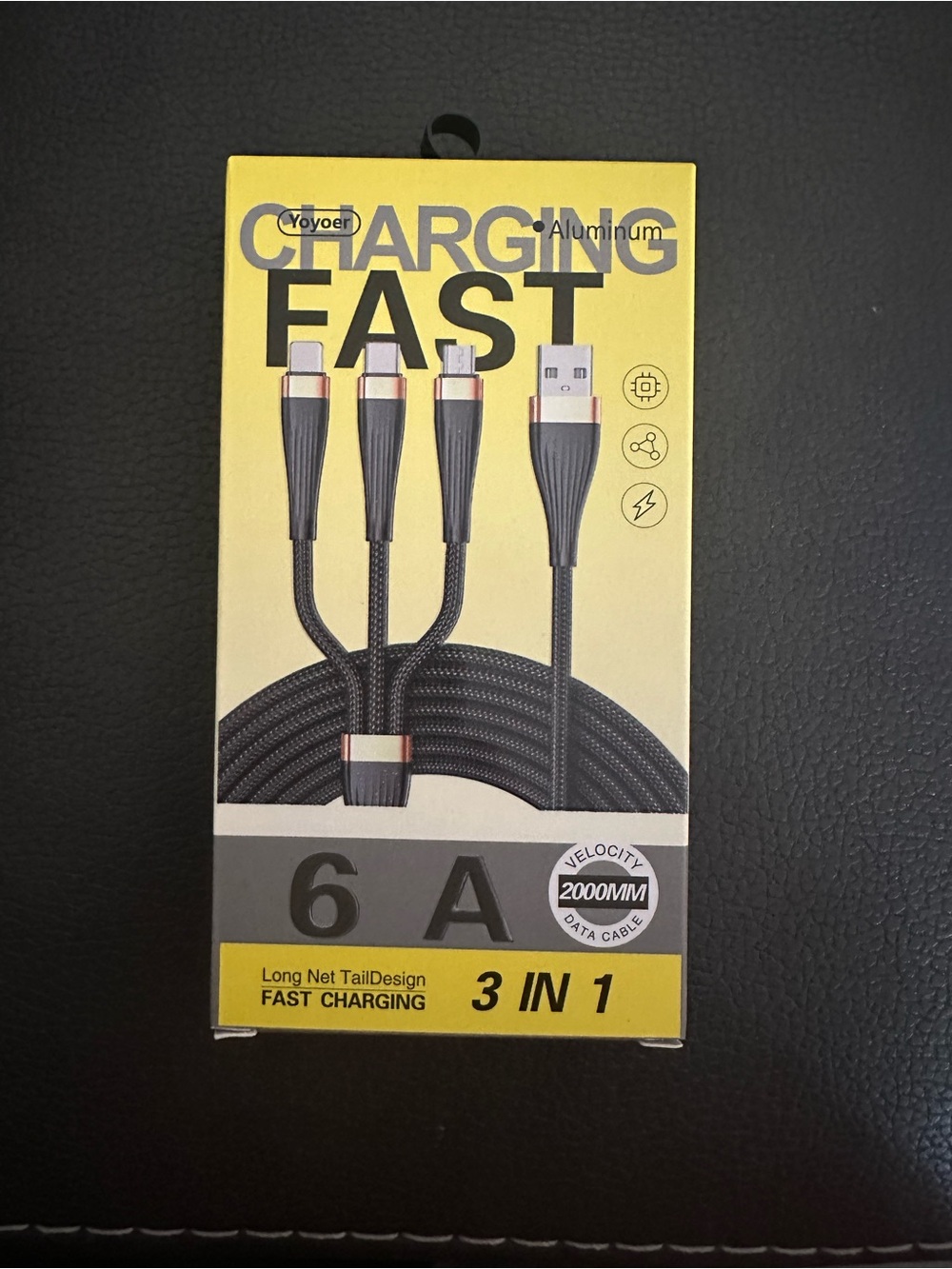 3-in-1 Fast Charging Cable - Black
